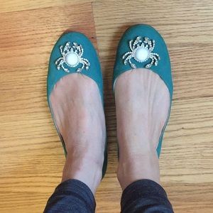 Kate Spade turquoise flats sz 7.5